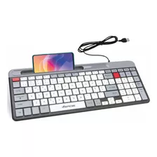 Teclado Com Fio Usb C/suporte Celular Silencioso/português Ç