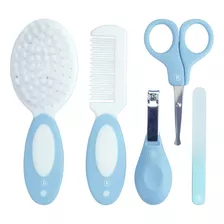 Kit Higiene Para Bebê Com Estojo 5 Peças Pimpolho Cor Azul