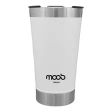 Copo Termico Com Tampa Moob Branco 473 Ml Liso