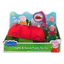 Carro Peppa Pig + 2 Figuras Con Luces Y Sonidos Color Rojo