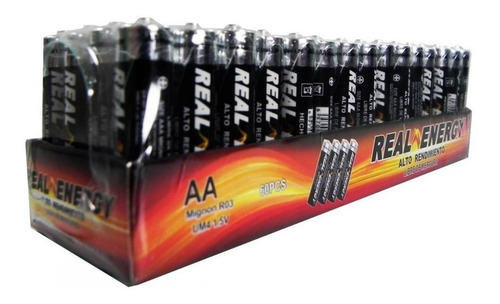 Pila Aa Alcalina De 1.5v Caja X 60 Unidades Bateria Efftec