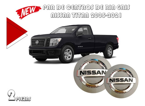 Par De Centros De Rin Nissan Titan 2005-2021 85 Mm Gris Foto 2