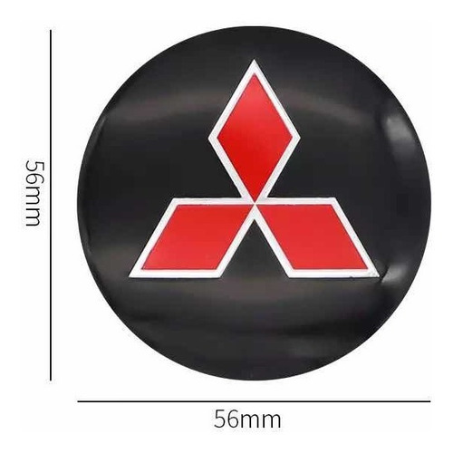 4 Pzas Emblema Pegable Para Centro De Rin Mitsubishi 56mm Foto 3