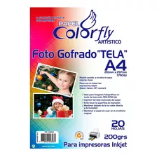 Papel Fotográfico Gofrado Tela A4 200g 20h Pack X2 Disershop