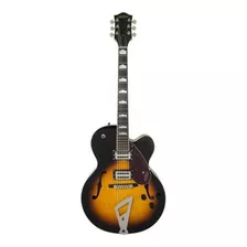 Guitarra Elétrica Gretsch Streamliner G2420 Hollow Body De Arce Laminado Aged Brooklyn Burst Brilhante Com Diapasão De Laurel