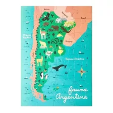 Rompecabezas Puzzle Fauna Argentina Mapa 28 Piezas