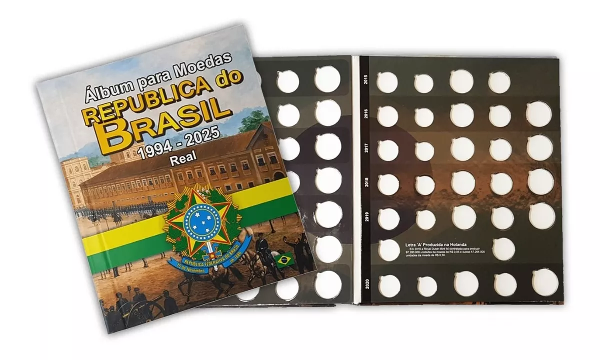Álbum Moedas Republica Do Brasil Real 1994 - 2025 