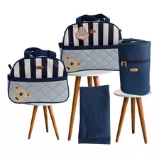 Bolsa Maternidade Cinza Azul Masculino Menino Bebe Nene