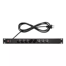 Protetor Eletrônico Com 8 Tomadas Para Rack Epr 208 Preto Intelbras