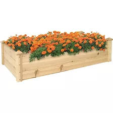 48.25-inch Rectangular Wood Raised Garden Bed - Elevate...