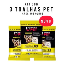 Kit 3 Toalhas Umedecidas Para Cães E Gatos Área Dos Olhos