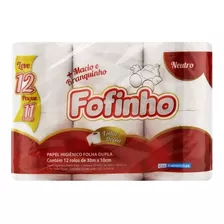 Papel Higiênico Folha Dupla Neutro Fofinho Fardo 96 Rolos