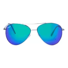 Óculos De Sol Aviador Azul + Case Bamboo