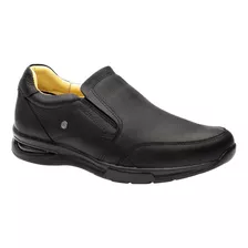 Sapato Casual Doctor Shoes Anti Impac Couro 2139 Preto