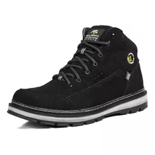 Bota Botina Coturno Casual Em Couro | 37 A 45 | Preto