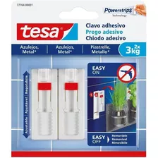 Tesa Clavos Adhesivos Powerstrips Azulejos / Vidrio 3kg 2un