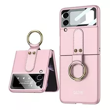 Funda Para Samsung Galaxy Z Flip 3 5g Con Cubrelente Rosa