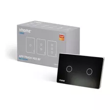 Interruptor Wifi Vhome Vector Black Sin Neutro 2 Canal Vshop