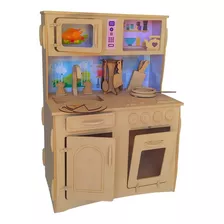 Cocina Para Niños Minichef + Accesorios Completos Fibrofacil