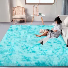 Alfombra Tapete Linium Decorativa Sala Hogar 200x160cm Suave Color Agua Diseño De La Tela Peludo