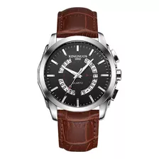 Relógios De Quartzo Kingnuos Leather Business Men