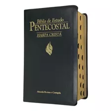 Biblia Estudo Pentecostal Media Preto Com Harpa Com Indice 