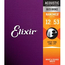 Cuerdas Elixir De Acero 12-53 Para Guitarra Acústica 11052