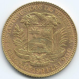 Moneda Oro 20 BolÃ­vares 1911 + Capsula Quadrum Lighthouse
