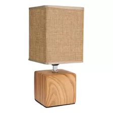 Lámpara De Mesa Moderna Cerámica + Tela 29cm