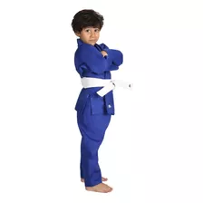 Kimono Judo Jui-jitsu Infantil Mks Seitô Azul + Faixa Branca