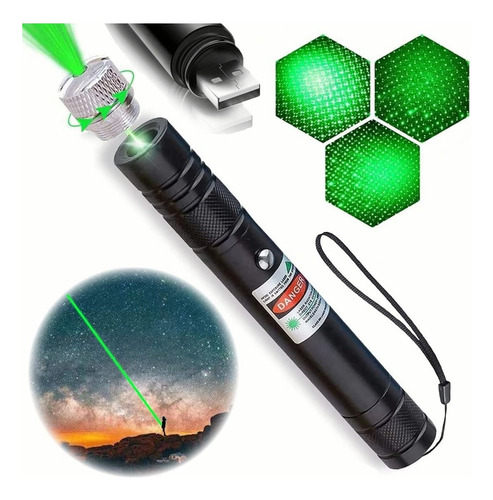Carga Usb Patrón Puntero Láser Verde Recargable Verde 5000mw