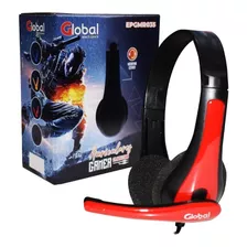 Auricular Epgmr035 Gaming Con Microfono Stereo Negro Y Rojo