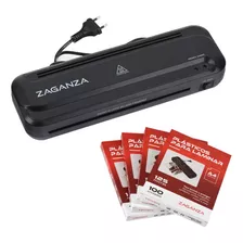 Kit Plastificadora A4 + 100 Plástico De Plastificar Zaganza 110v