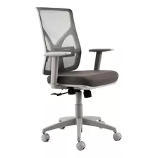 Silla Cool Gris Oficina Con Apoyo Lumbar Base Gris