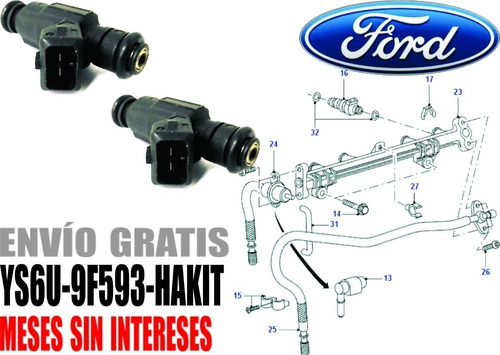 4 Inyectores De Gasolina Para Ford Courier 1.6l Zetec 98-03 Foto 5