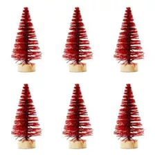 Kit Mini Pinheiros Árvore De Natal Nevada Maquete Cores Cor Vermelho