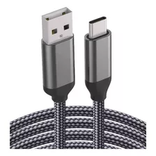 Cable Cargador Usb Tipo C De 15 Pies, Extralargo, De Nylon,