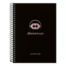 Caderno Colegial Personalizado Profissões Preto Rosê 10 Mat