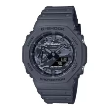 Reloj Casio Hombre Ga-2100ca-8a G-shock Antigolpes Camu Luz Color De La Malla Gris Color Del Bisel Negro