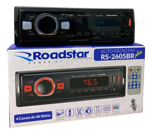 Auto Radio Mp3 Roadstar Cont. Remoto Bluetooh Rca Fm Sd Usb 1