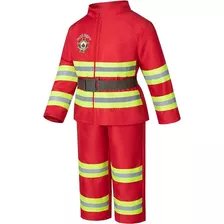 Disfraz Con Cinturón De Bombero Color Rojo Para Niños