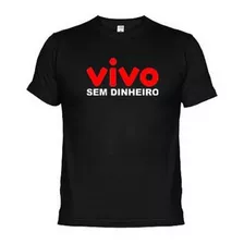 Camiseta Baby Look Preto Algodão Vivo Sem Dinheiro Ref 412