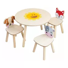 Mesa Infantil Con 2 Sillas Cartoon Animal, Tienda Pellitos 