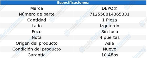 Calavera Izq S/foco Para Hyundai Grand I10 15-17 Foto 4