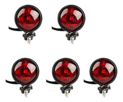 Foto de 5 Luces Led Rojas De 12 V, Ajustables, Estilo Cafe Racer, Co