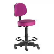 Cadeira Mocho Alto Com Encosto Nice Cor Pink