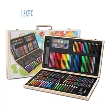 180pcs/set Niños Dibujo Arte De Madera Pintura Set