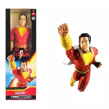 Boneco Capitão Shazam C/ Capa Liga Justiça Dc Truemoves 30cm