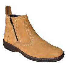 Bota Botina Masculina Couro Ziper Country Cidade Fazenda Roç