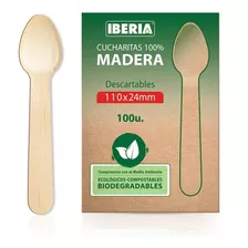 Cucharitas De Madera Moldeadas Iberia Eco Line X100u.